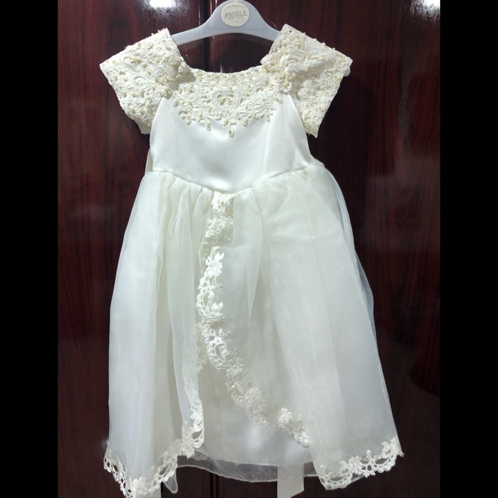 👰 Girls Flower Girl Dress In Cream Size 4